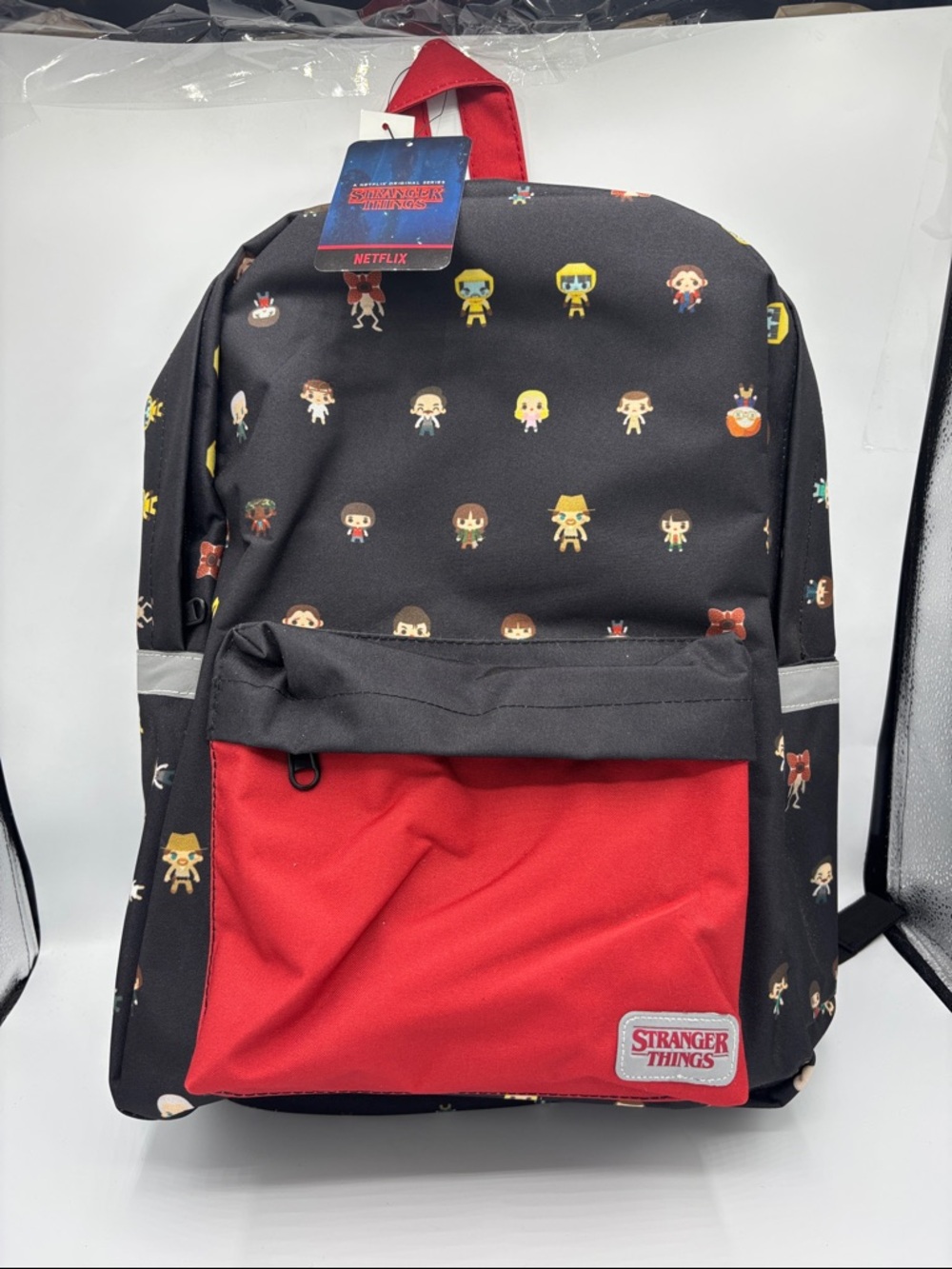 Loungefly Stranger Things Black & Red Character Print Backpack
